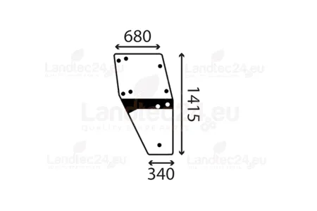 Γυαλί πόρτας αριστερά κυρτό διαφανές 04358527, 04358746, 4358527, 4358746 για τρακτέρ DEUTZ FAHR-4485